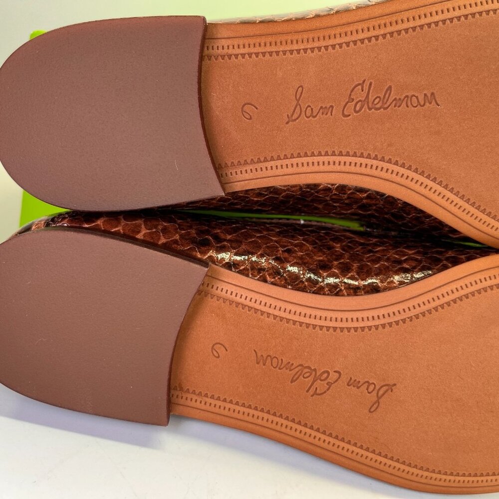Sam Edelman Loraine Loafer Size 6 M Brown Snake Print Leather Slip-On Shoes - Picture 14 of 15